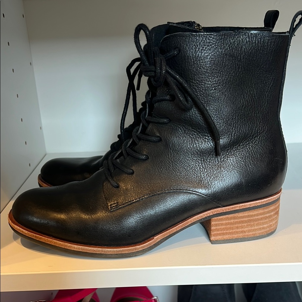 Kork Ease Violeta Black Leather Lace up boots - Picture 4 of 5